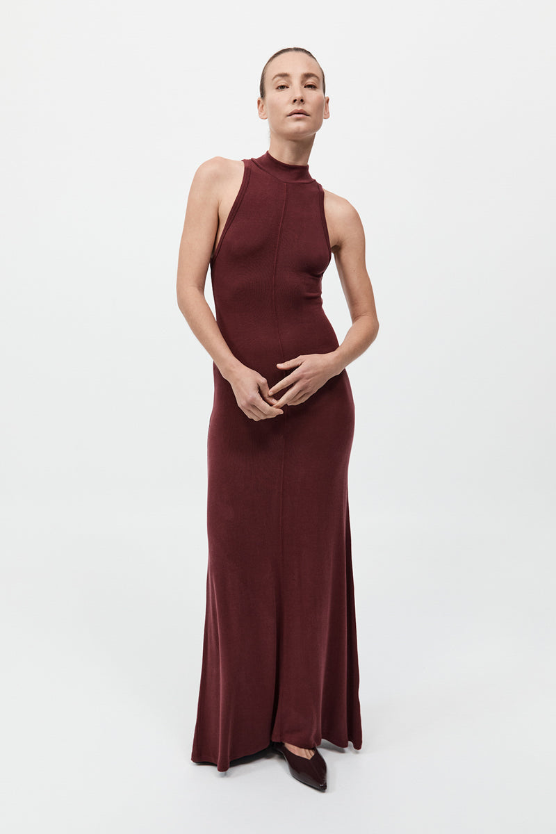 st agni jersey maxi dress St. Agni Jersey Turtleneck Maxi Dress in Red