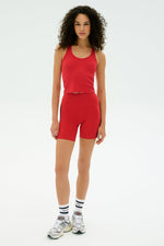 Splits59 Ashby Ribbed Crop Tank-Pirate Red