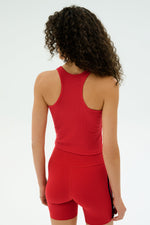 Splits59 Ashby Ribbed Crop Tank-Pirate Red