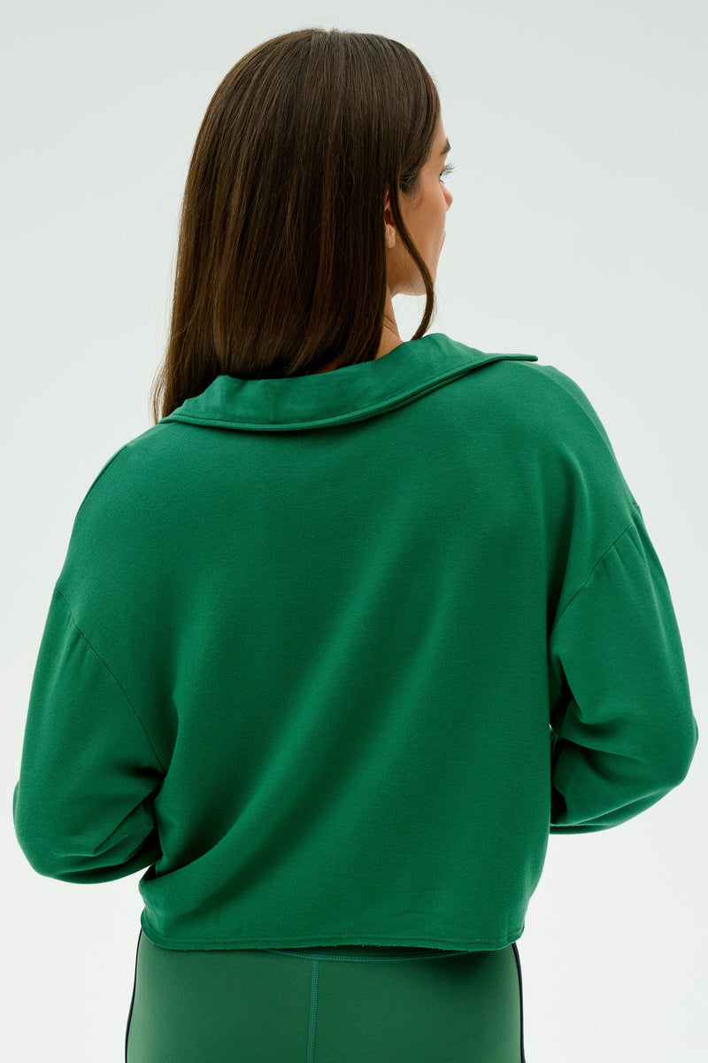 Splits59 Joan Fleece Polo Sweatshirt-Arugula