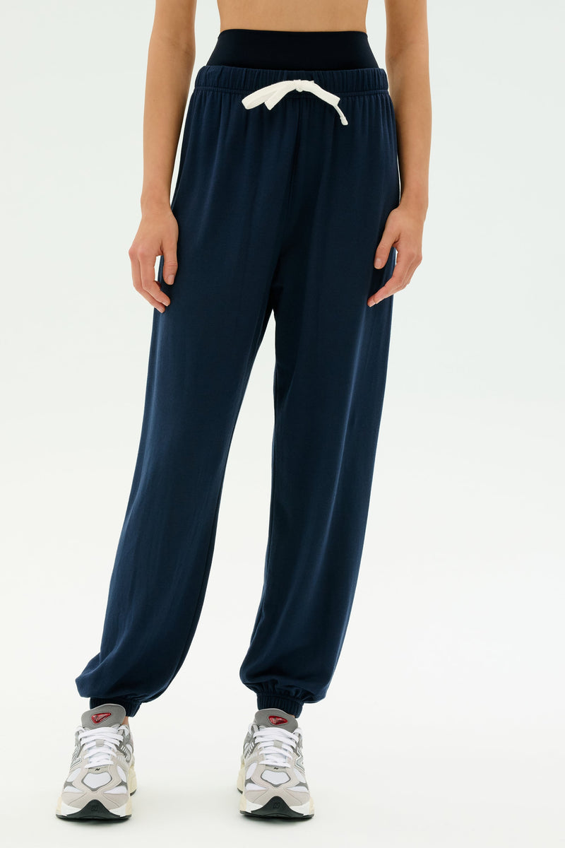 Splits59 Andie Oversized Fleece Sweatpant- Indigo