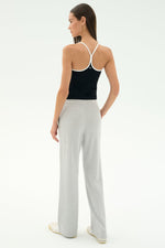 Splits59 Raven Fleece Full Length Sweatpants- Heather Grey/White