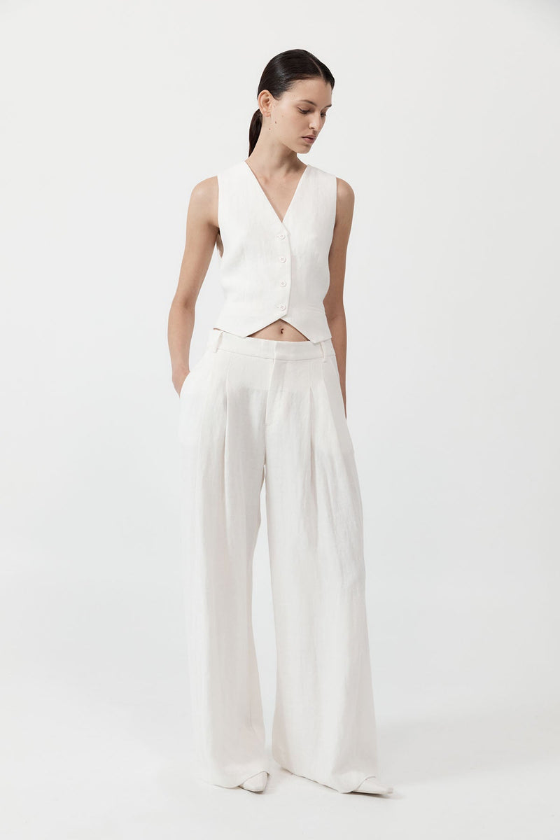 St. Agni Tailored Linen Vest