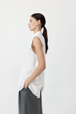 Cotton Belted Sleeveless Shirt