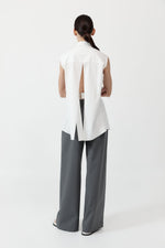 Cotton Belted Sleeveless Shirt