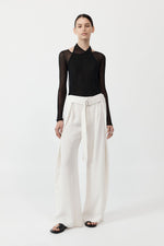 St. Agni Fold Trousers- Off White