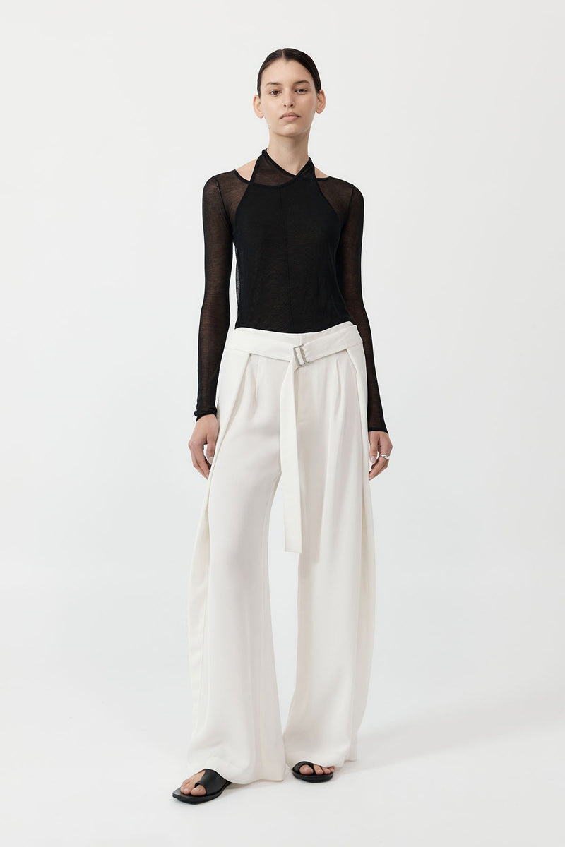St. Agni Fold Trousers- Off White
