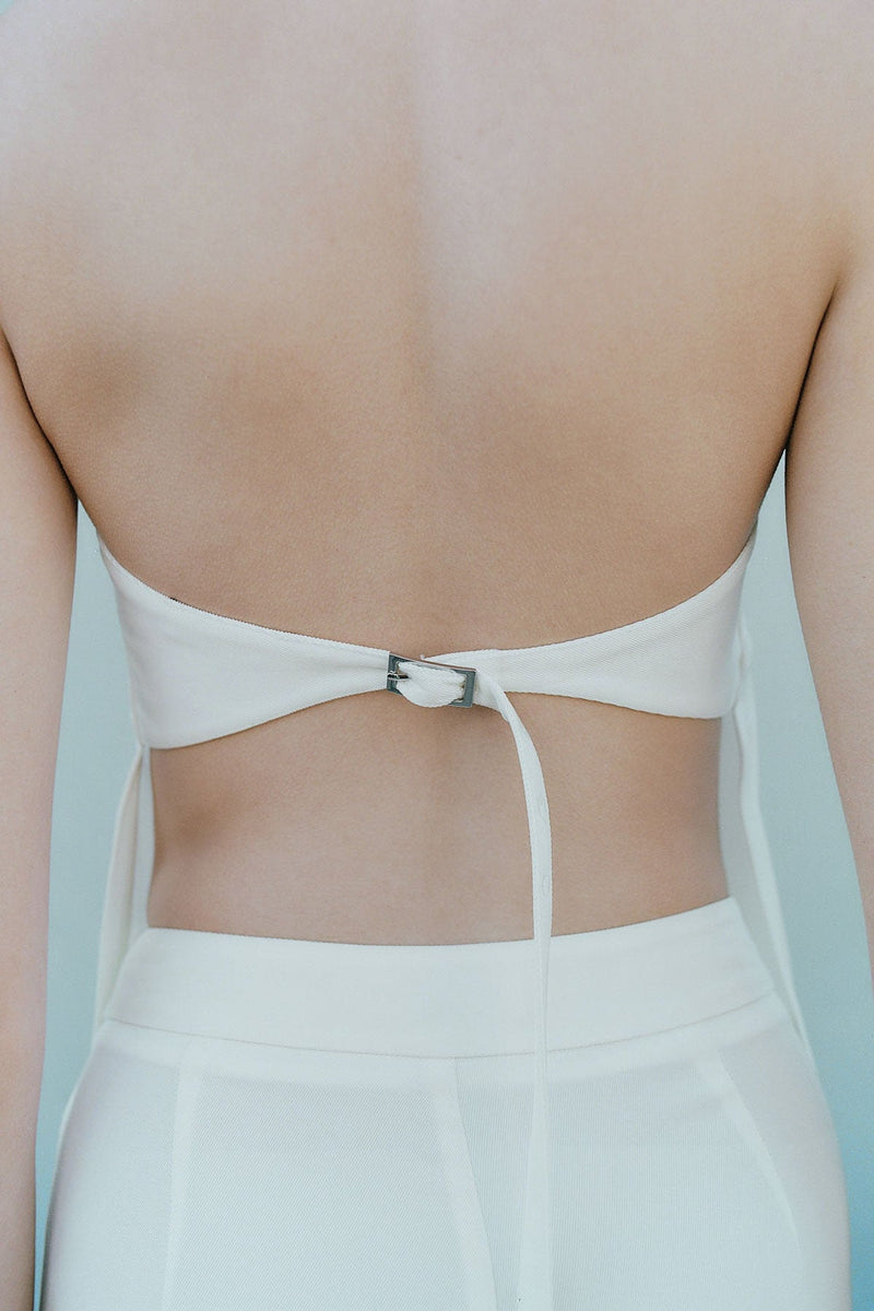 St. Agni Strapless Buckle Back Top