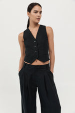 St. Agni Tailored Linen Vest