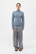 St. Agni Wool Cashmere Blend Tie Back Jumper - Soft Blue