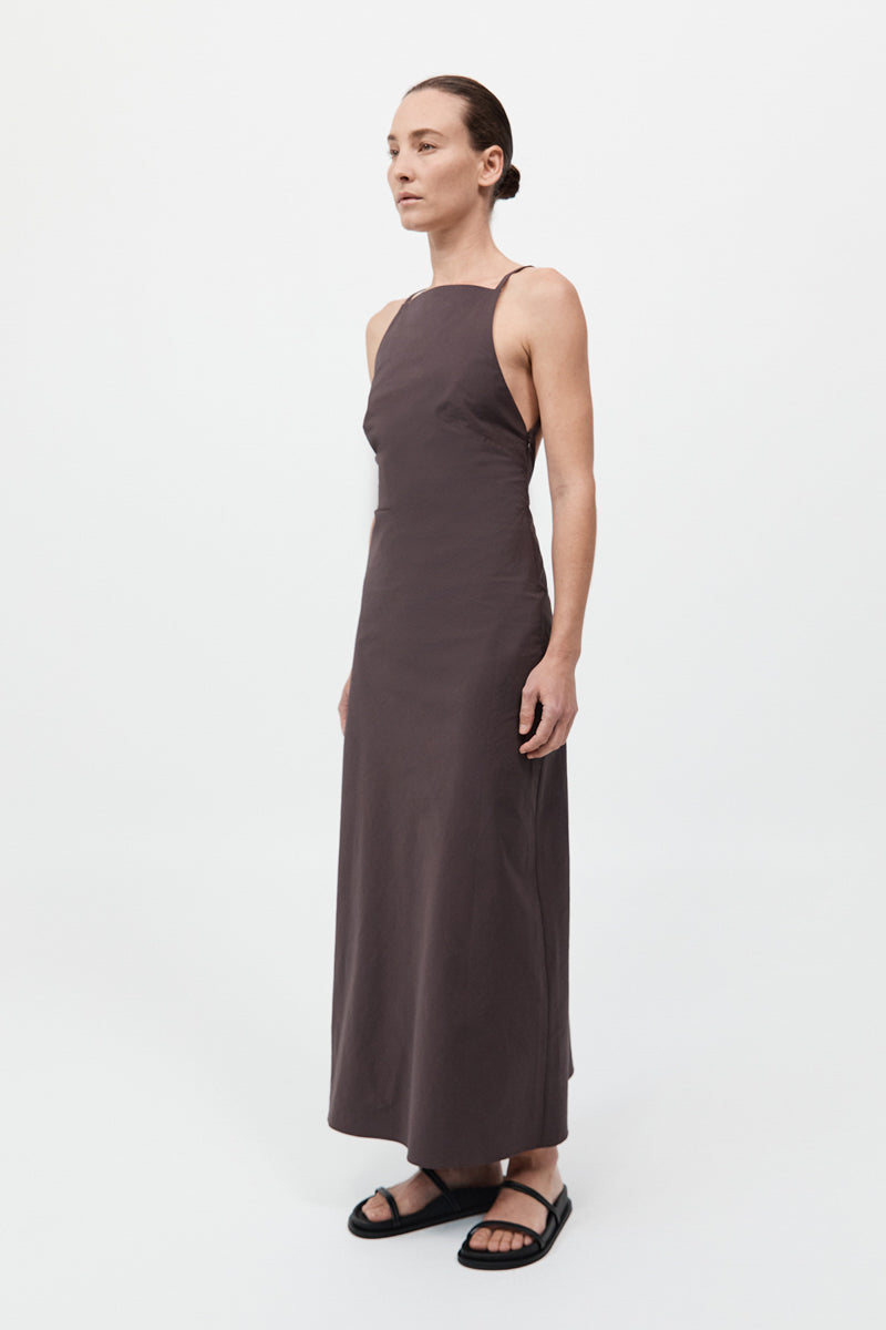 st agni brown dress Gathered Strapless Longline Dress