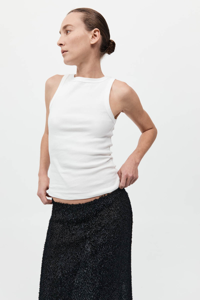 St. Agni Organic Cotton Bateau Tank-White