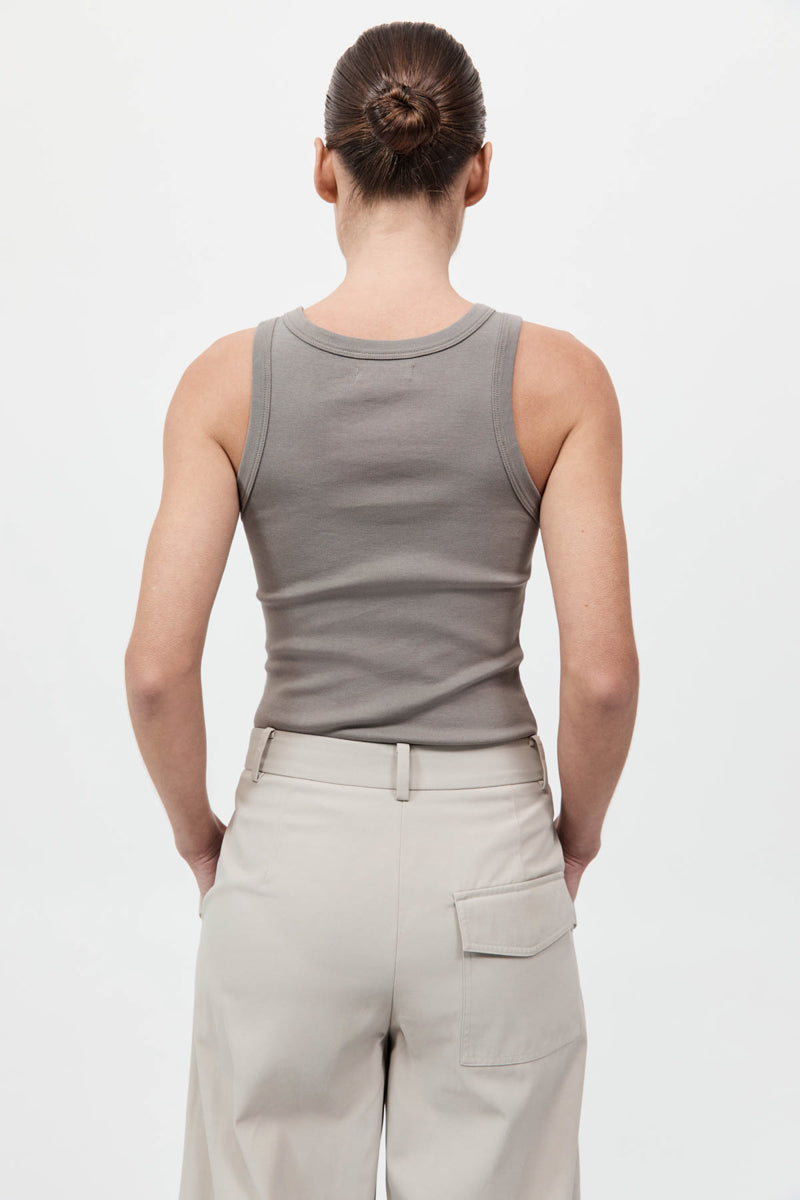 St. Agni Organic Cotton Bateau Tank-Slate