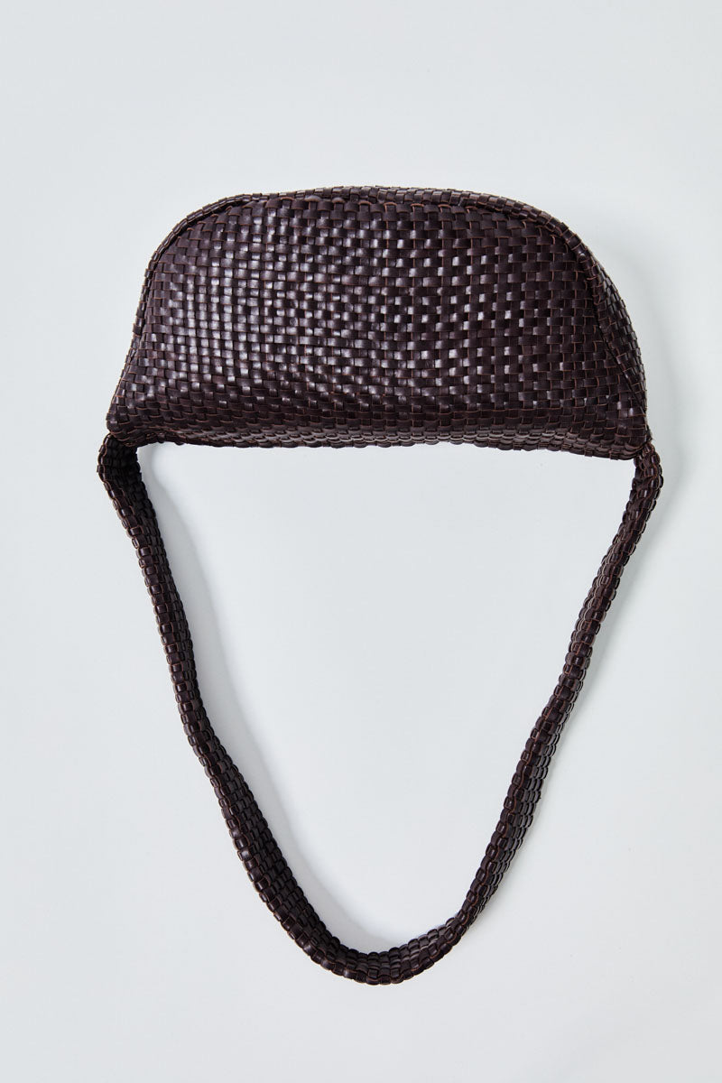 St. Agni Lattice Weave Crescent Bag-Port