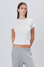 Eterne Fitted Crewneck Short Sleeve Shirt-Ivory