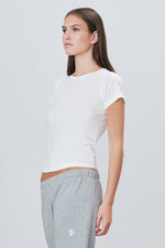 Eterne Fitted Crewneck Short Sleeve Shirt-Ivory