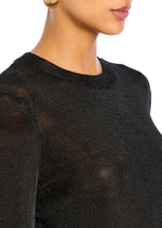 SER.O.YA Ines Metallic Knit Top-Black