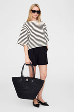 Anine Bing Lou Tote Monogram- Black