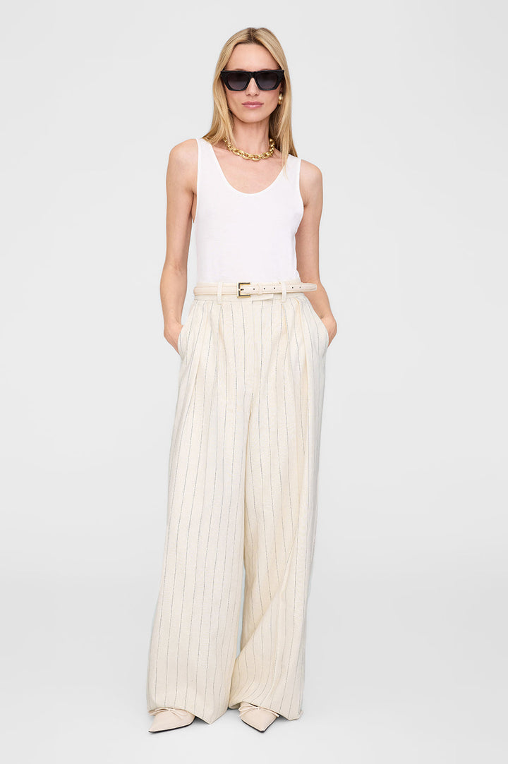 パンツ THE ANDAMANE Ivory gabardine pant (T170471ATNW050 IVORY) Tropical Weight Plain Front Gabardine Pants - Maus & Hoffman