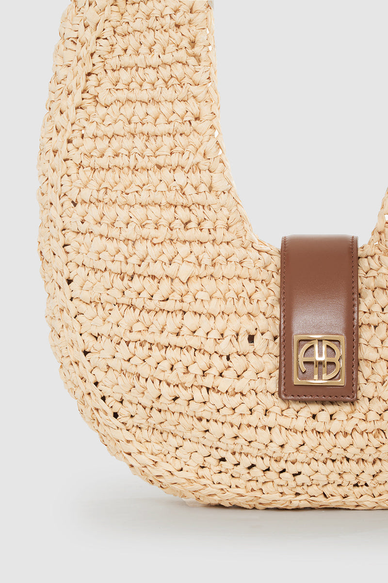 Anine Bing Lou Bag Monogram- Natural with Cognac