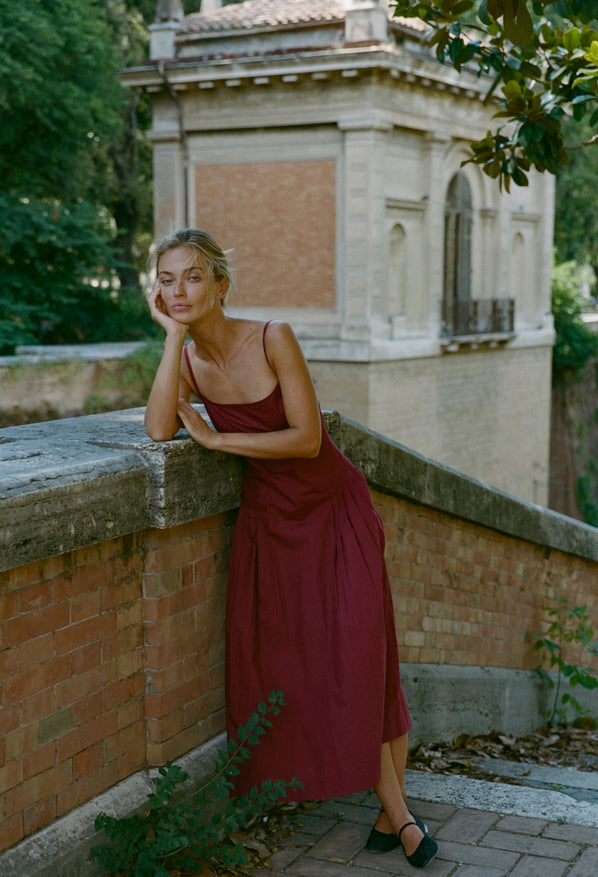 ciao lucia red dress Clea Red Linen Knit Dress