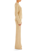SER.O.YA Sheldon Metallic Knit Pant-Gold