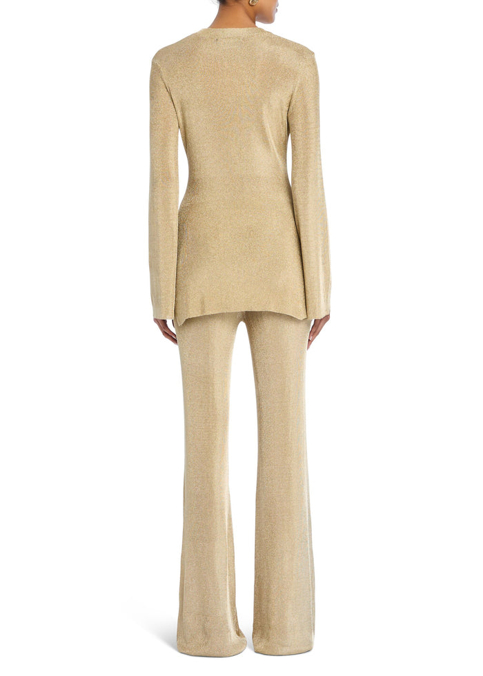 SER.O.YA Ines Metallic Knit Top-Gold