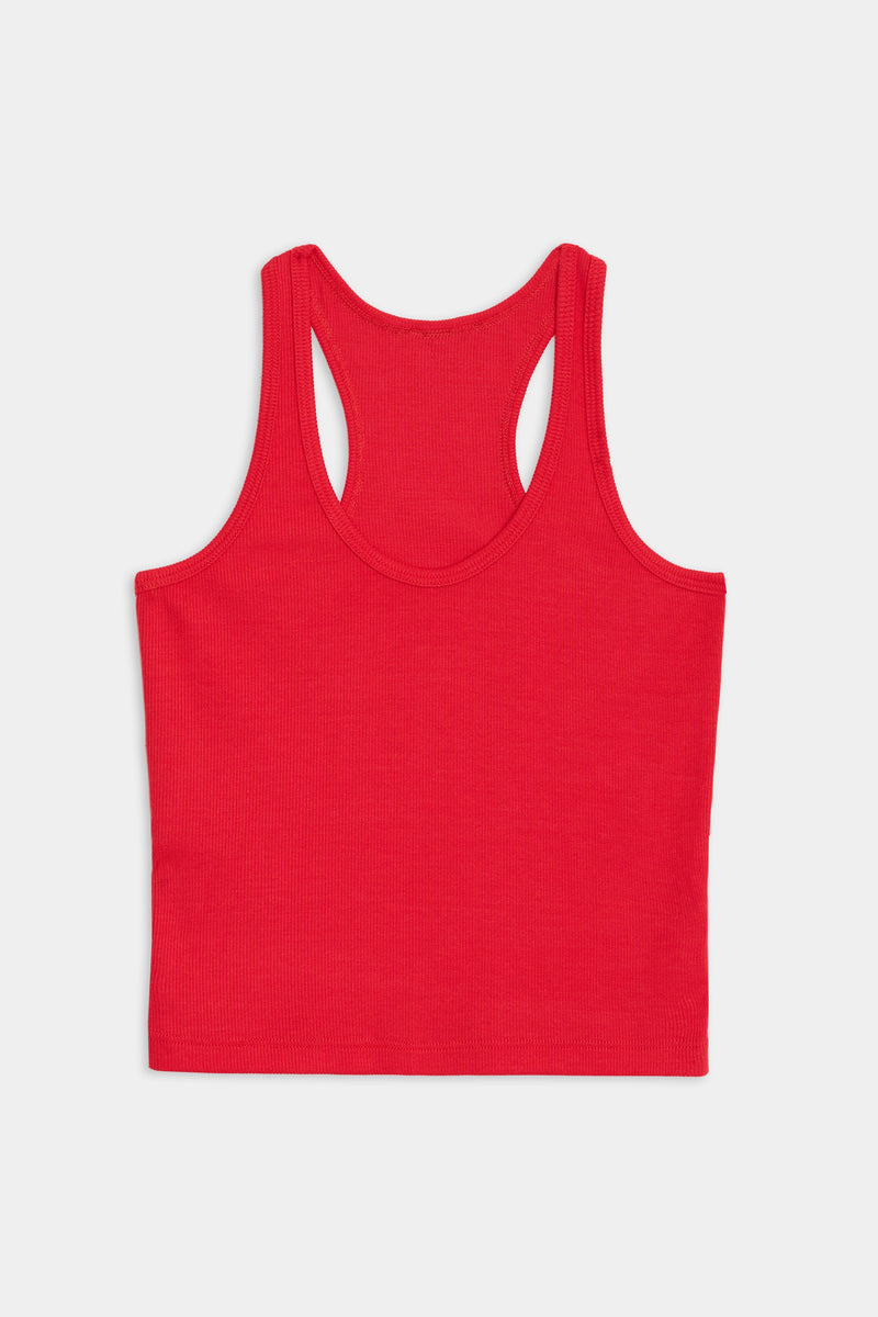 Splits59 Ashby Ribbed Crop Tank-Pirate Red