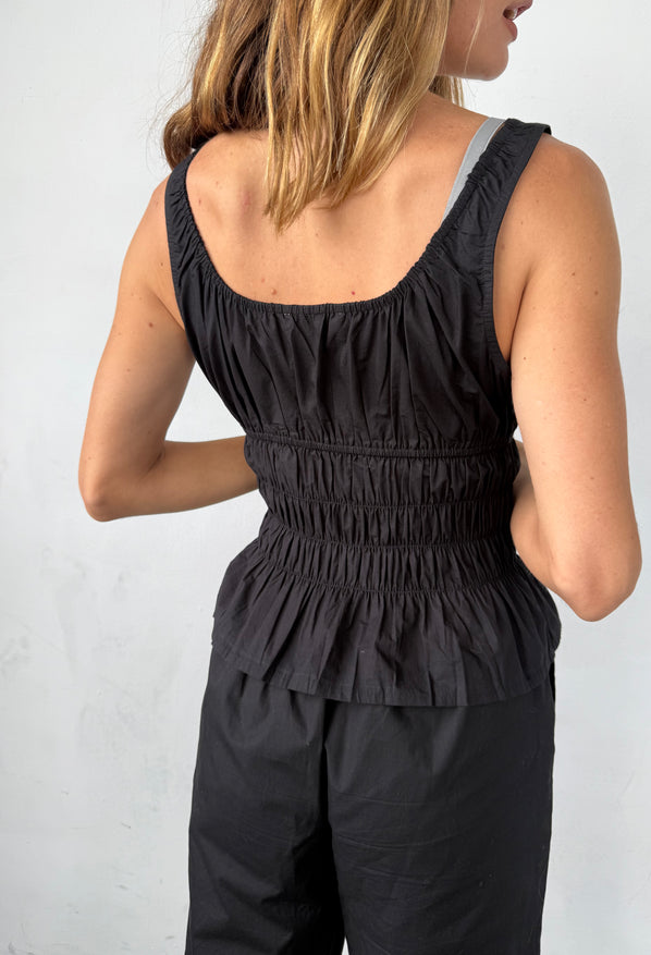 Ciao Lucia Gigi Black Cotton Poplin Top
