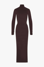 Eterne Long Sleeve Turtleneck Maxi Dress-Espresso