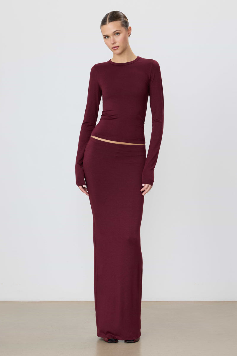 Eterne Maxi Skirt-Oxblood
