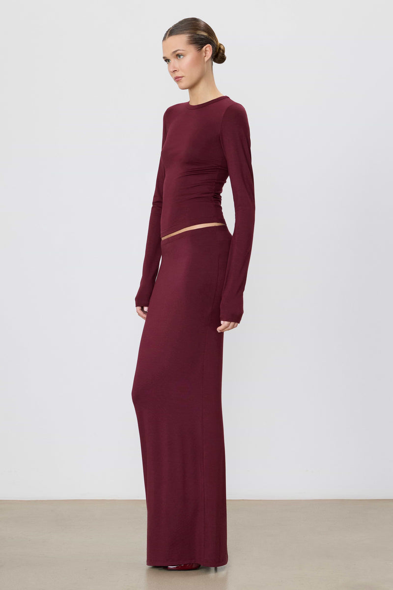Eterne Maxi Skirt-Oxblood