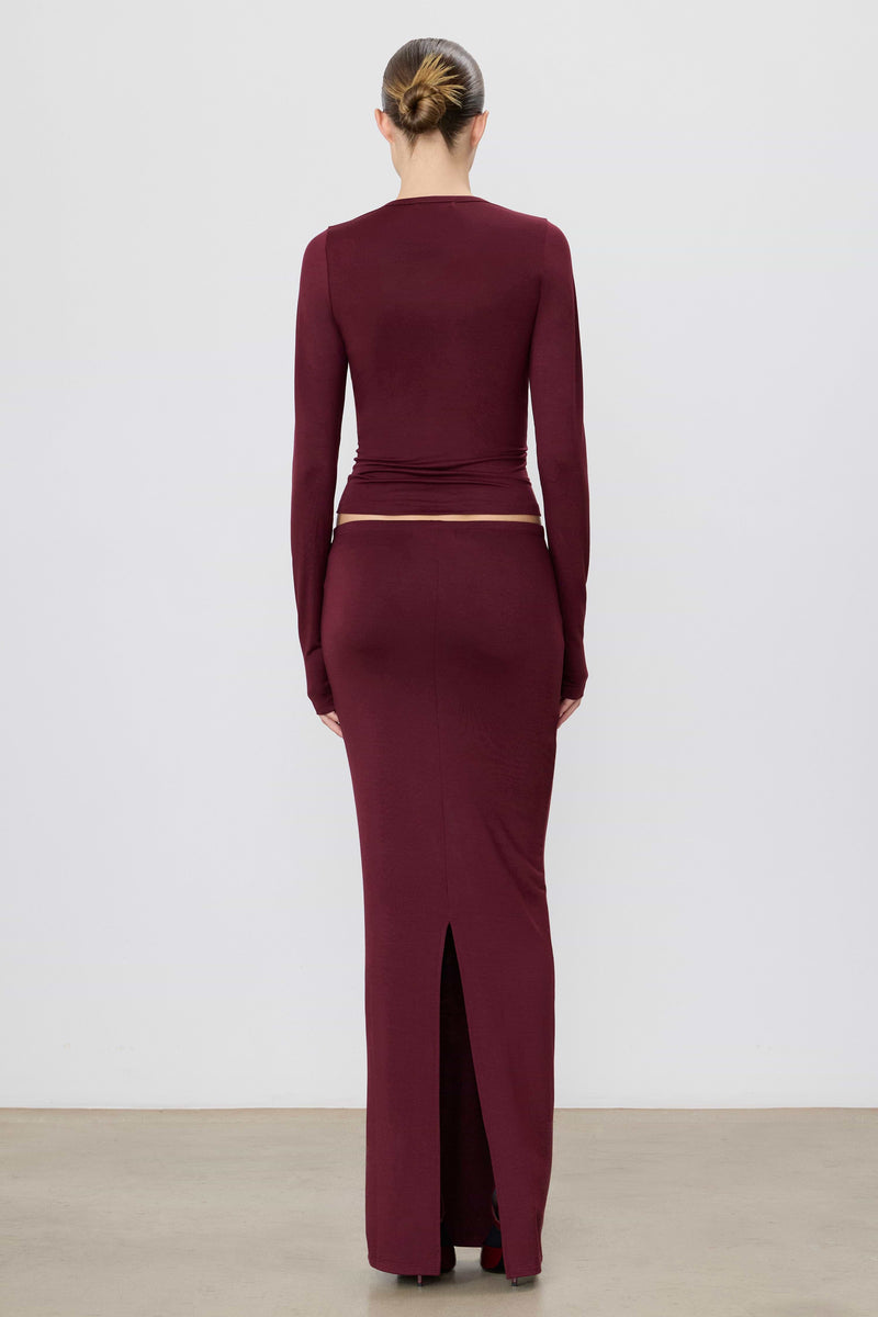 Eterne Maxi Skirt-Oxblood