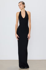 Éterne Halter Maxi Dress-Black