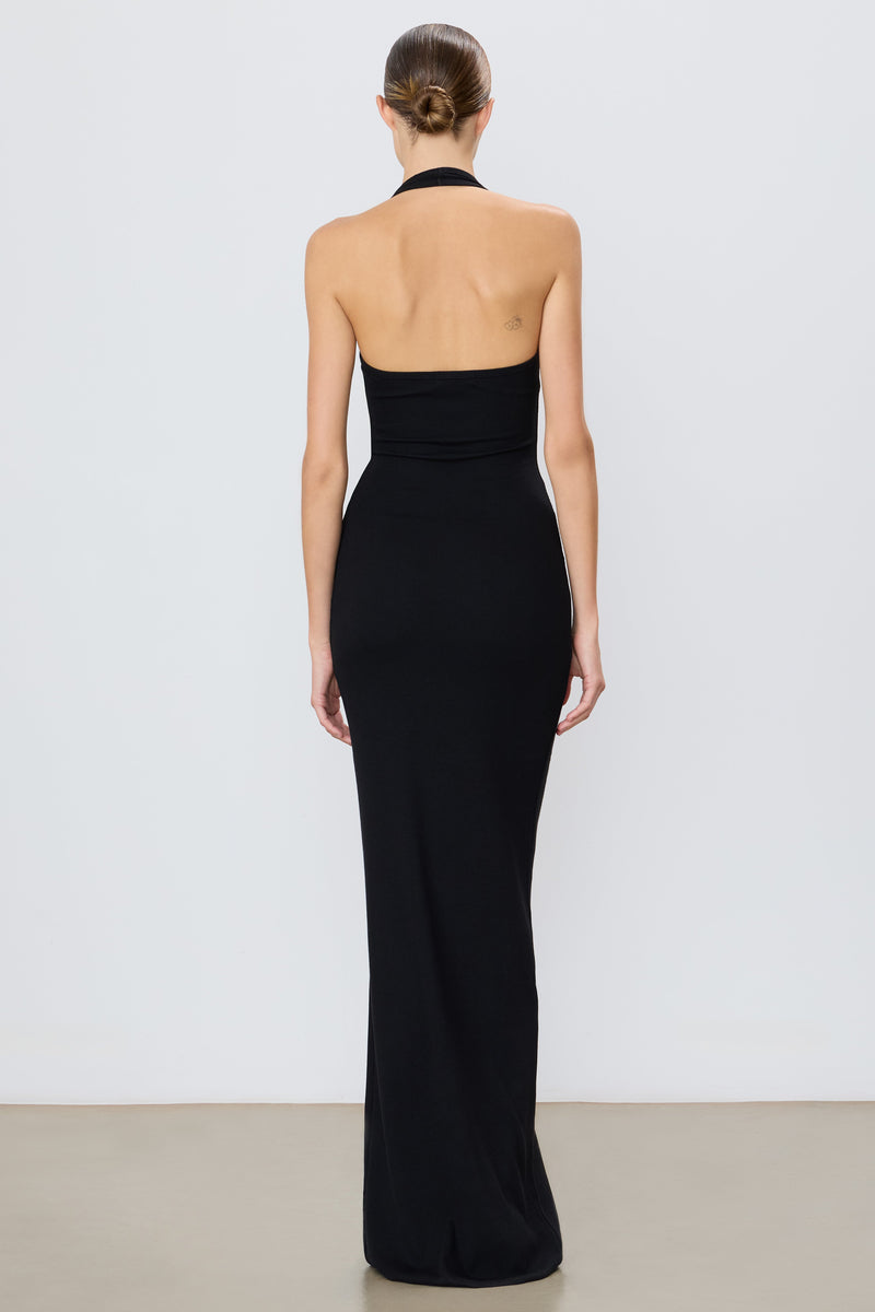 Éterne Halter Maxi Dress-Black