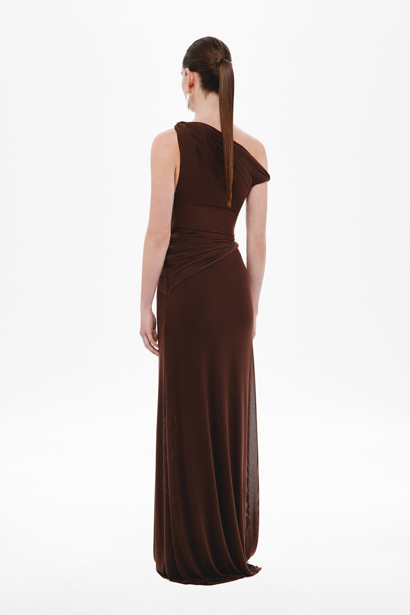 MISHA Sisal Mesh Maxi Dress- Espresso – Morandi