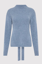 St. Agni Wool Cashmere Blend Tie Back Jumper - Soft Blue