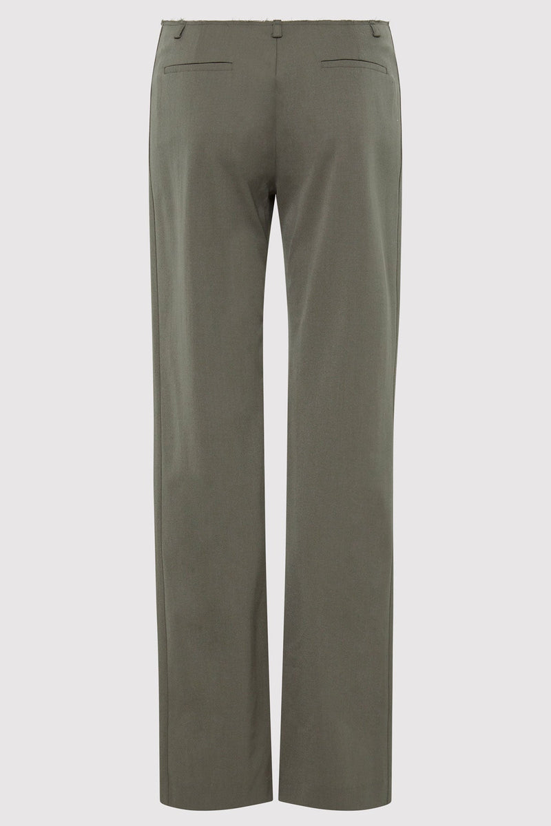 St. Agni Raw Edge Pants - Smokey Olive