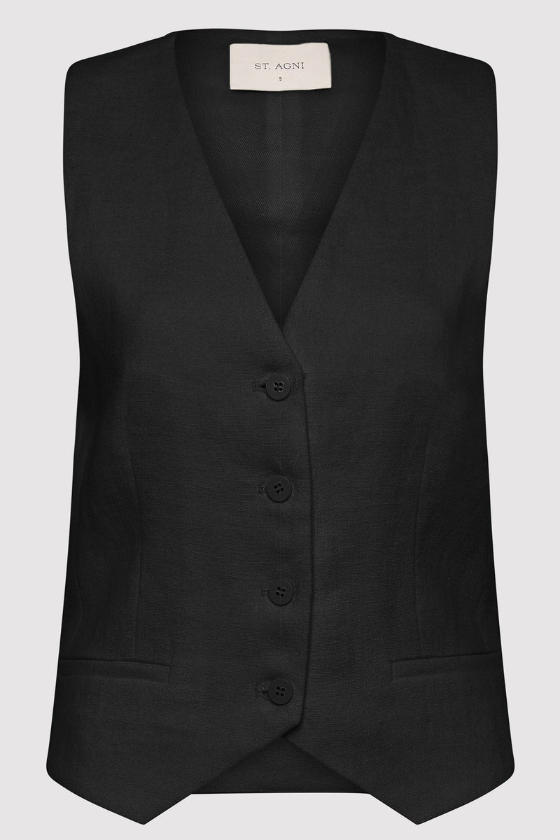 St. Agni Tailored Linen Vest