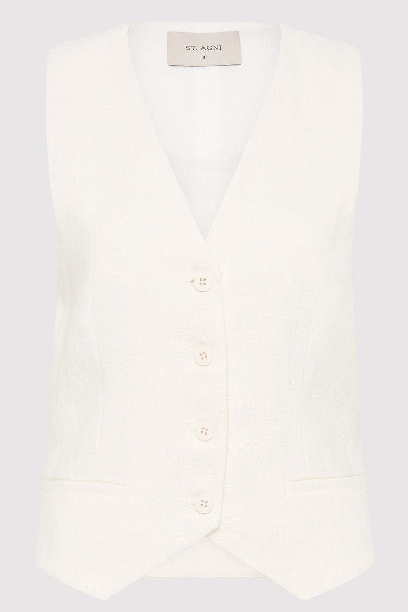 St. Agni Tailored Linen Vest