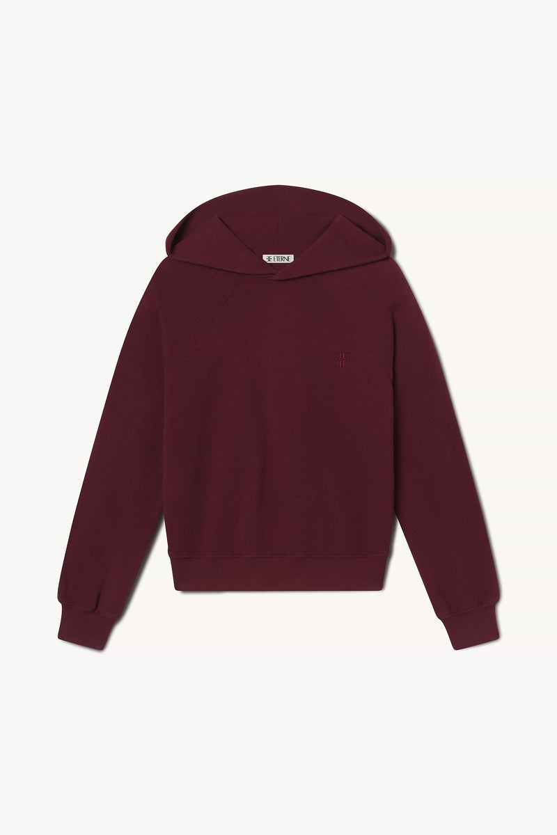 Eterne Shrunken Hoodie Sweatshirt-Oxblood