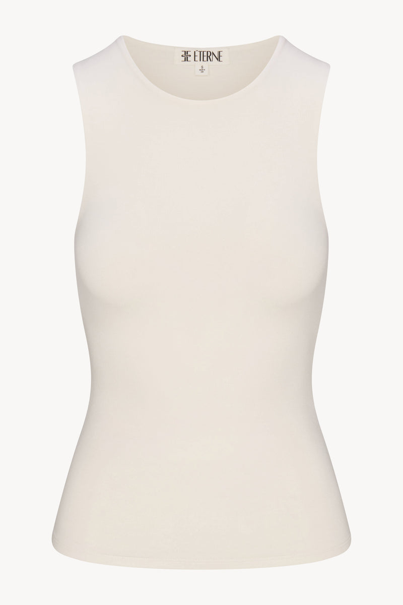 Eterne Sleeveless Crewneck Tank-Ivory