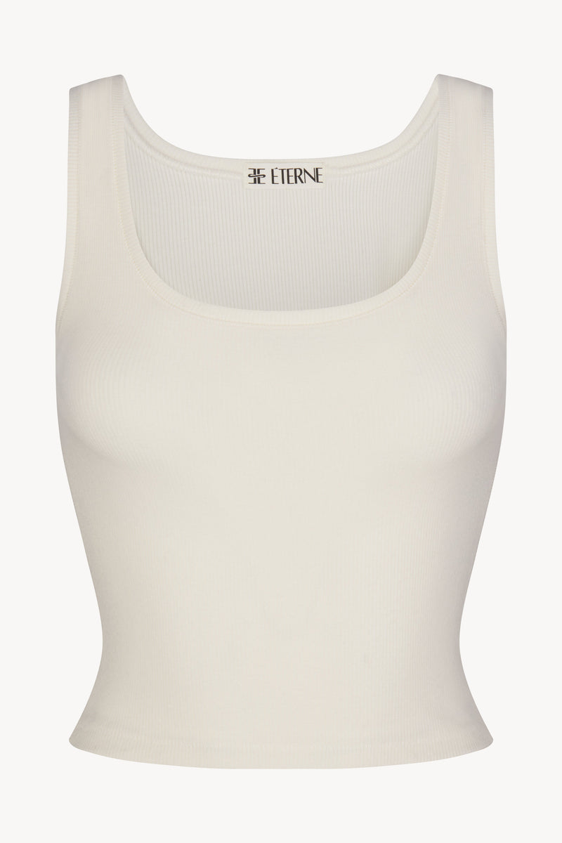 Eterne Square Neck Tank-Ivory