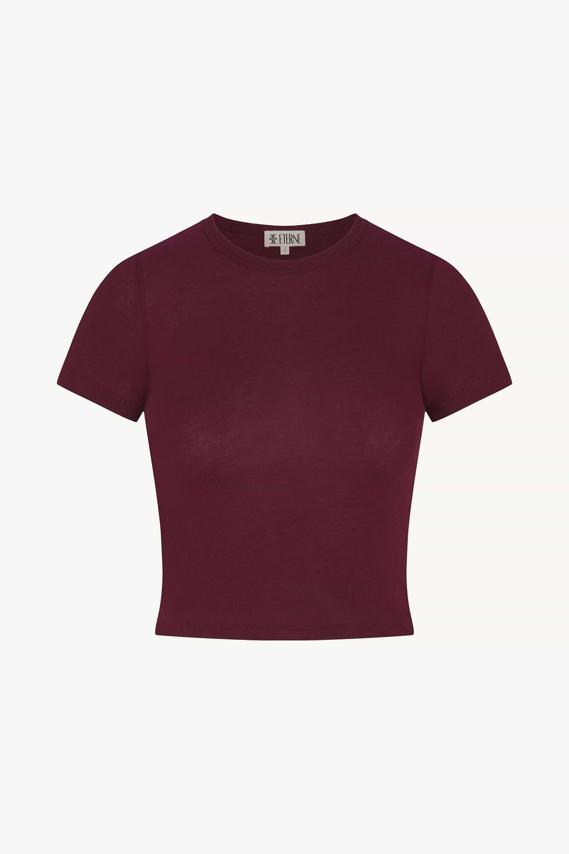 Eterne Short Sleeve Baby Tee- Oxblood