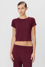 Eterne Short Sleeve Baby Tee- Oxblood