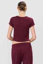 Eterne Short Sleeve Baby Tee- Oxblood