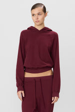 Eterne Shrunken Hoodie Sweatshirt-Oxblood
