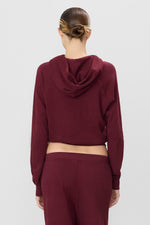 Eterne Shrunken Hoodie Sweatshirt-Oxblood
