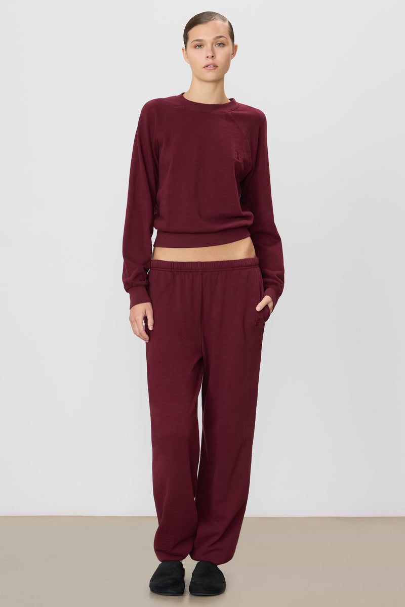 Eterne Boyfriend Pocket Sweatpant-Oxblood