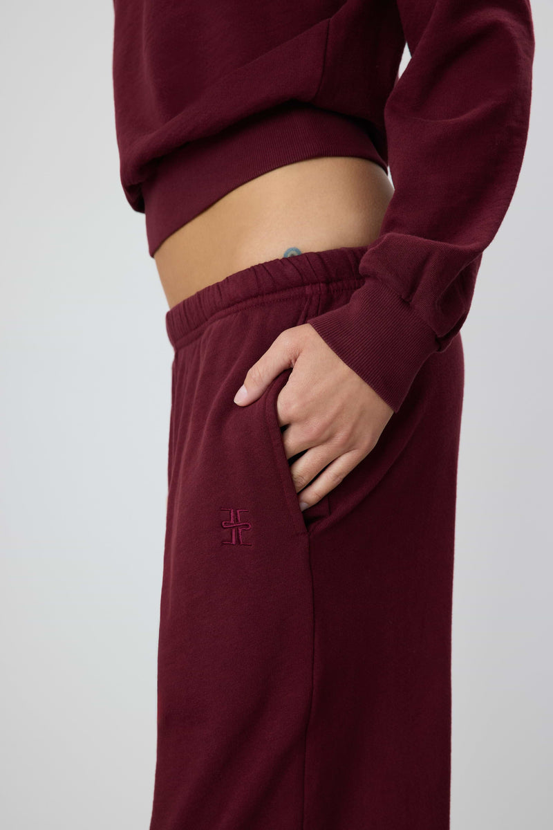 Eterne Boyfriend Pocket Sweatpant-Oxblood